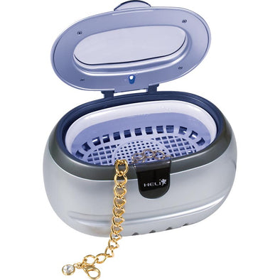 Ultrasonic Jewellery cleaner with bottle of cleaning concentrate, German made.