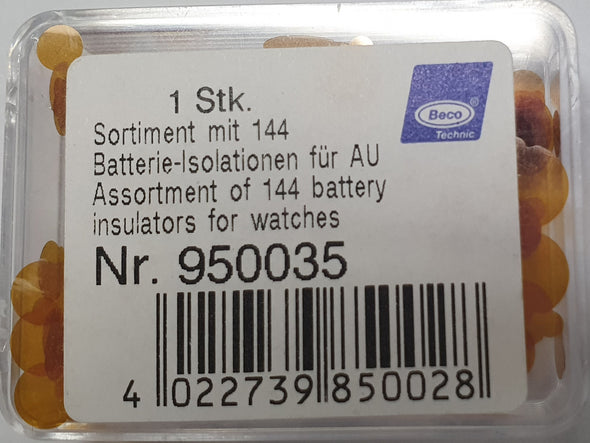 Battery insulators x 144 assorted Swiss made.