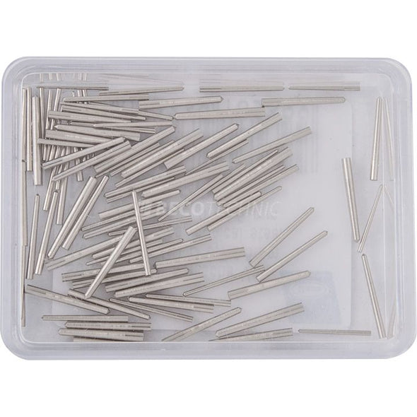 Conical steel pins x 100 assorted
